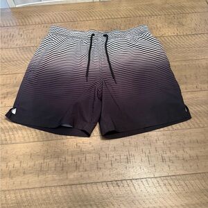 George Gradient Black and White Swim Trunks